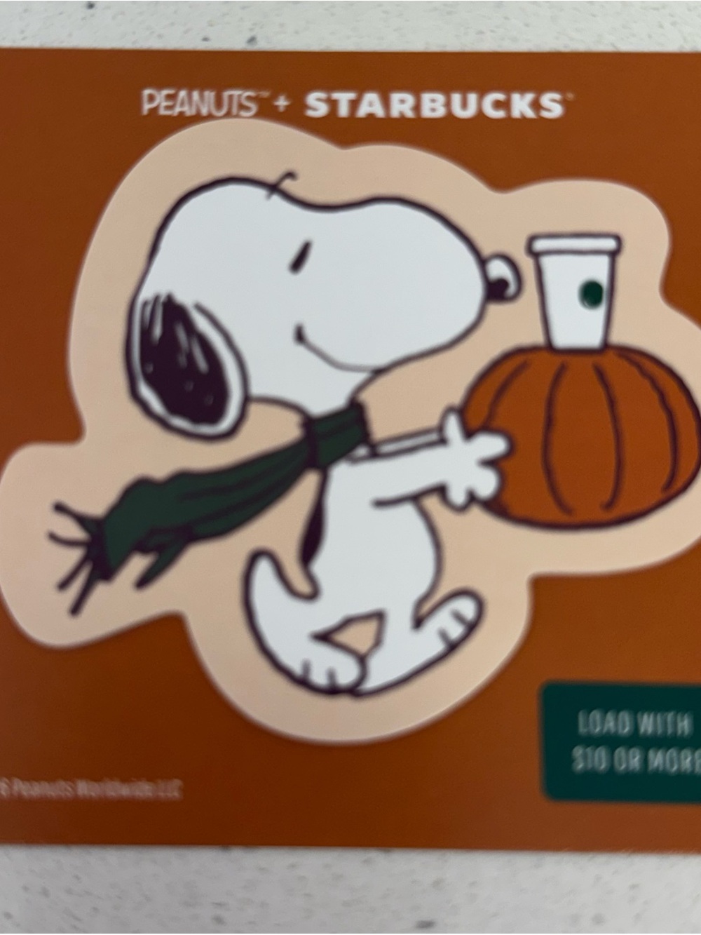 Starbucks Peanuts Snoopy Pumpkin Shaped Gift Card Zero Balance